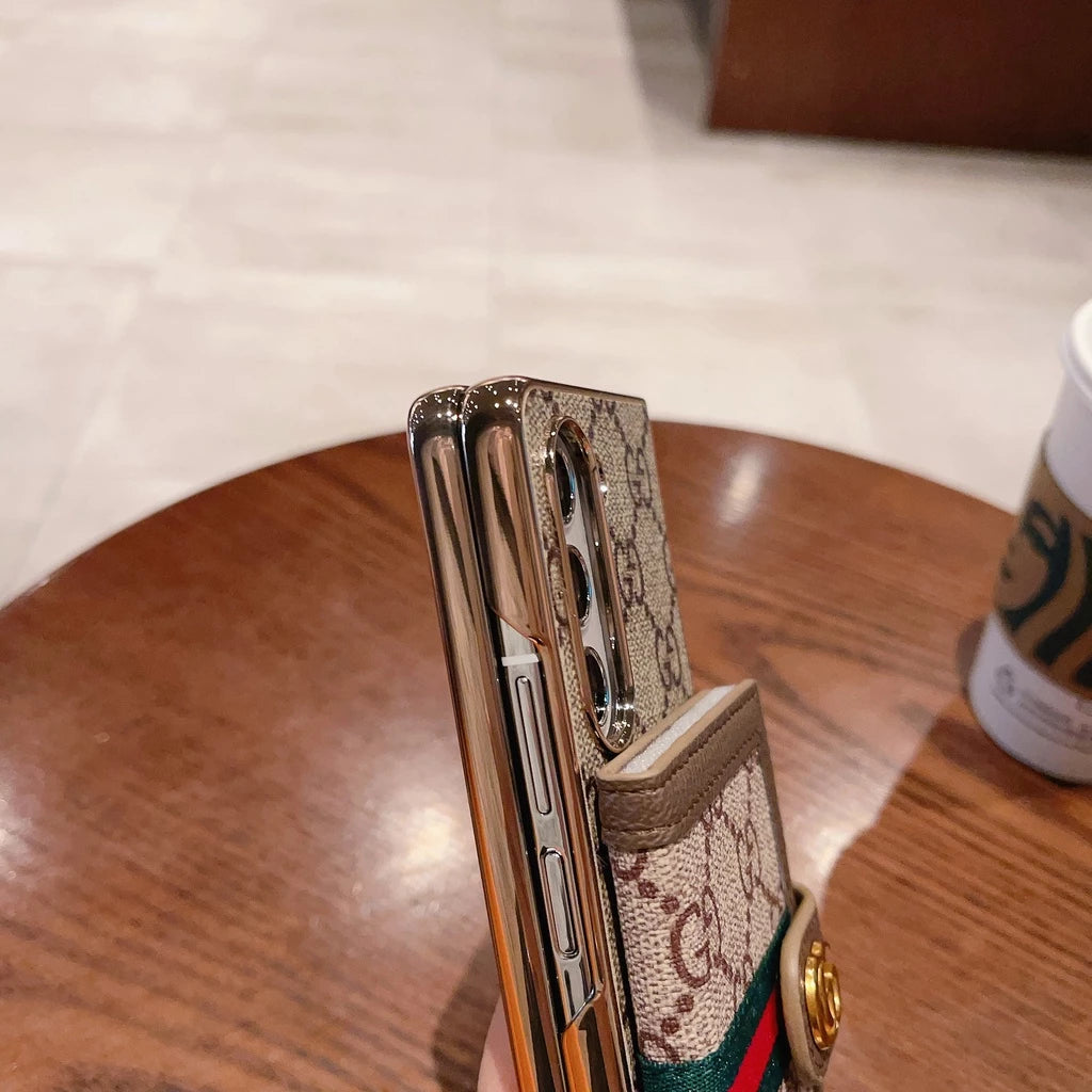 Luxury Monogram Wallet Case with Card Holder for Samsung Galaxy Z Fold 7 & Z Fold 6