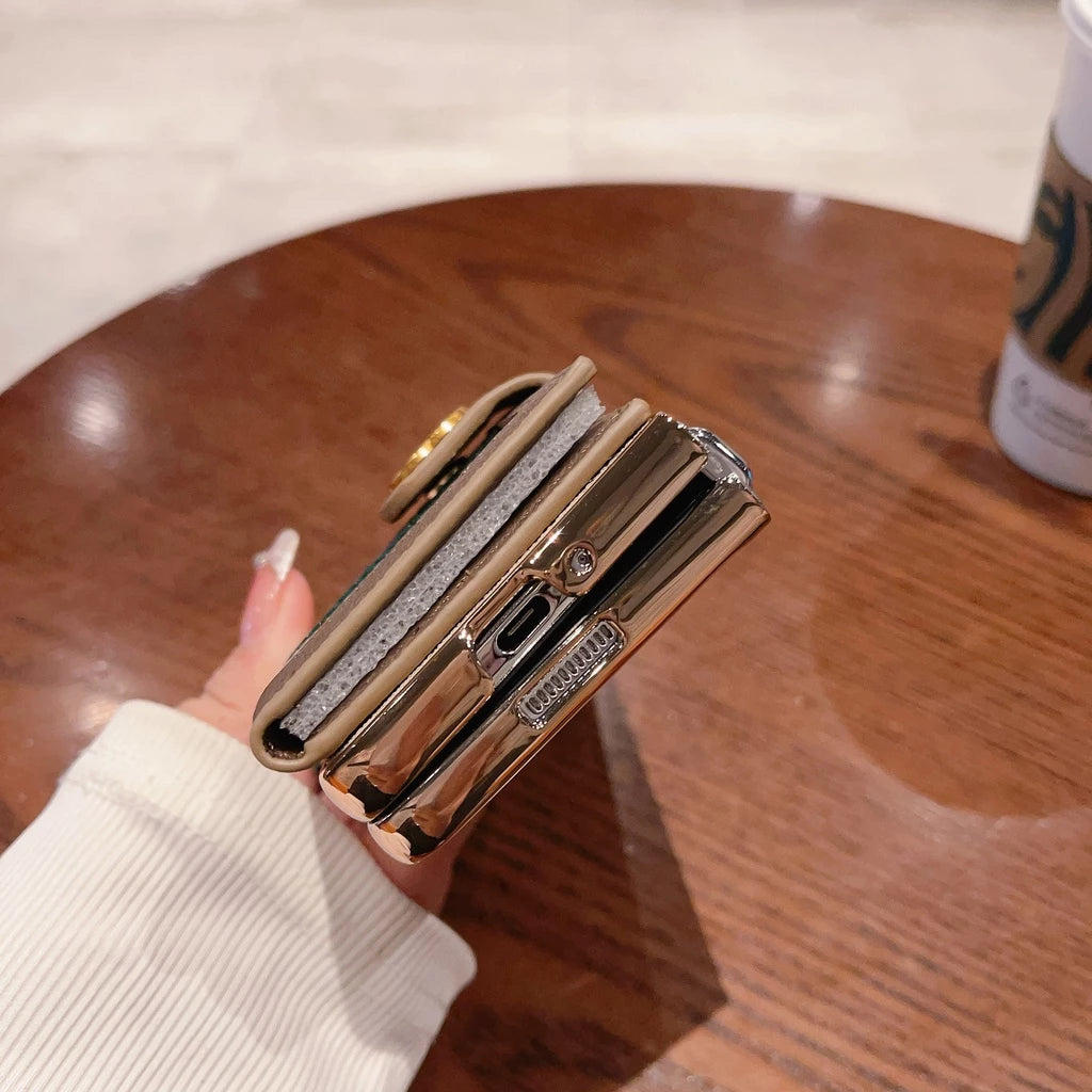 Luxury Monogram Wallet Case with Card Holder for Samsung Galaxy Z Fold 7 & Z Fold 6