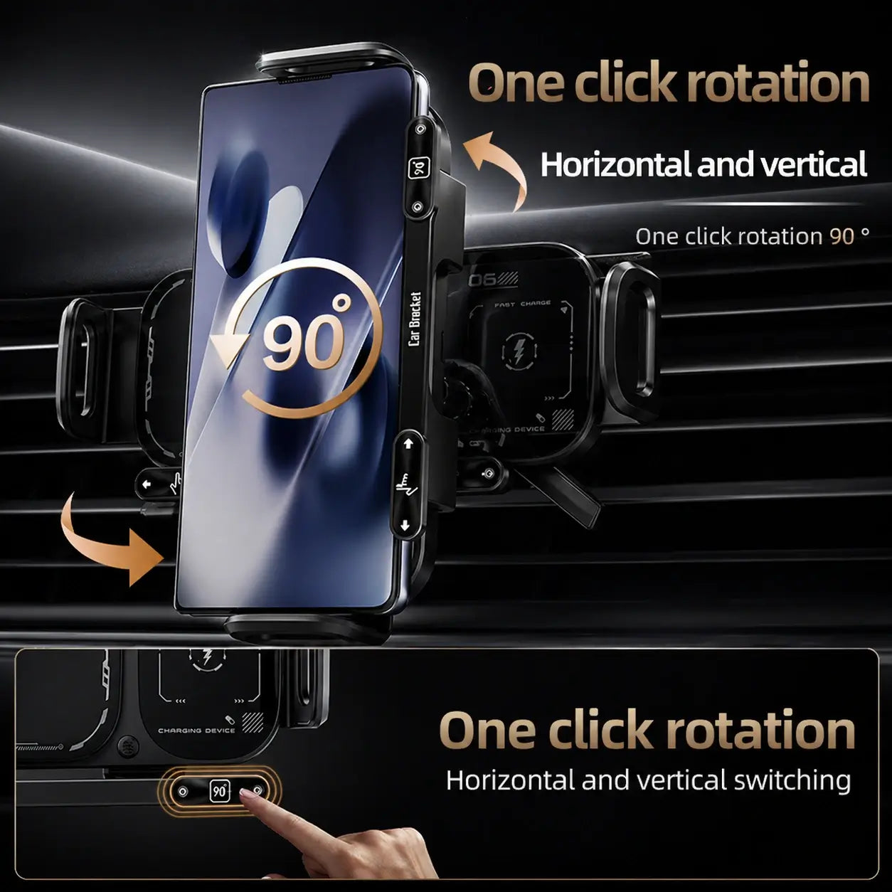 FoldDriva - 360° Rotating Wireless Car Mount