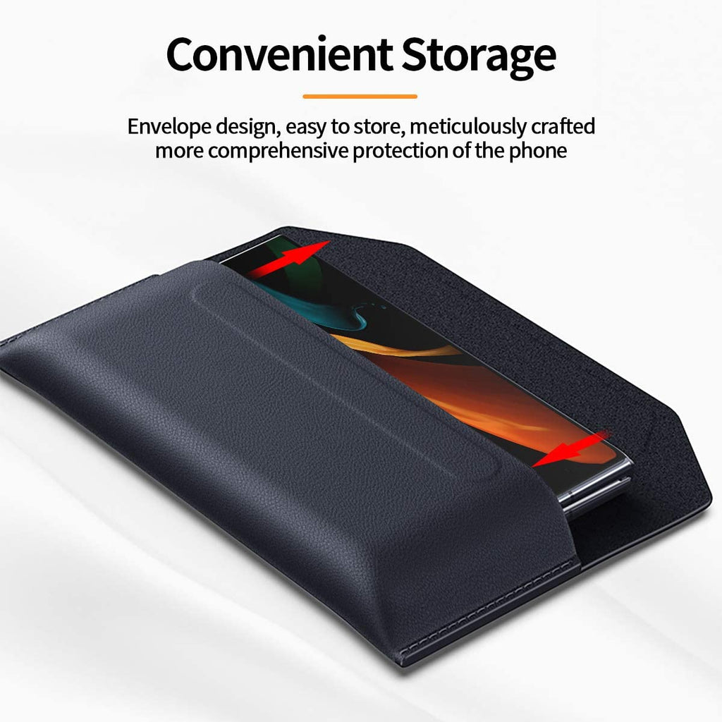 Genuine Leather Magnetic Pouch Case For Samsung Galaxy Z Fold