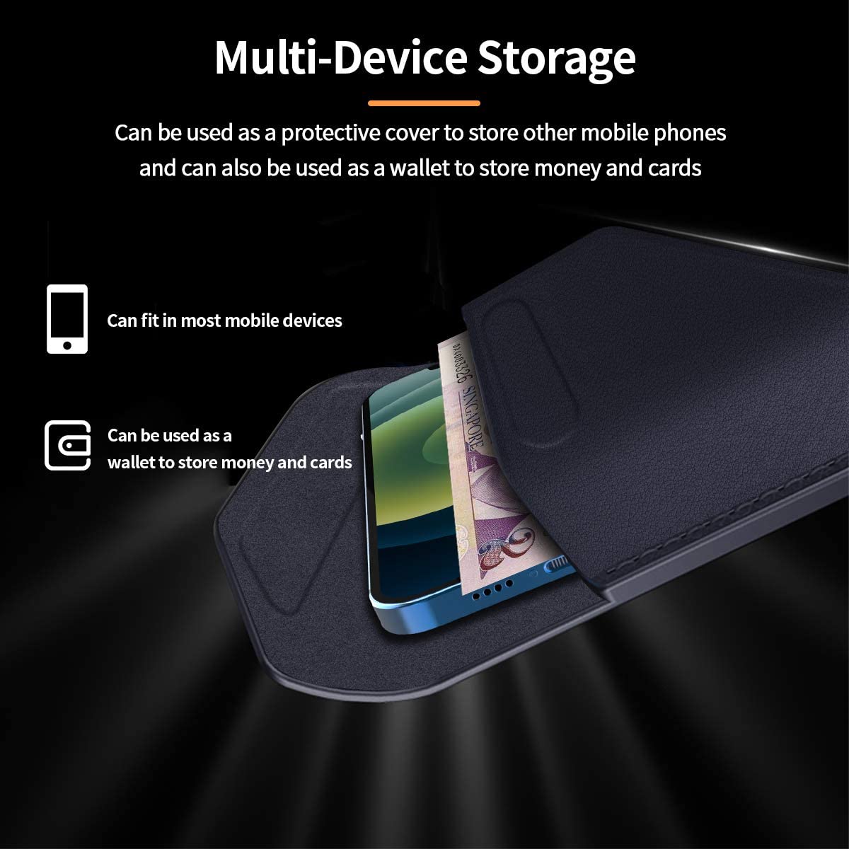Genuine Leather Magnetic Pouch Case For Samsung Galaxy Z Fold