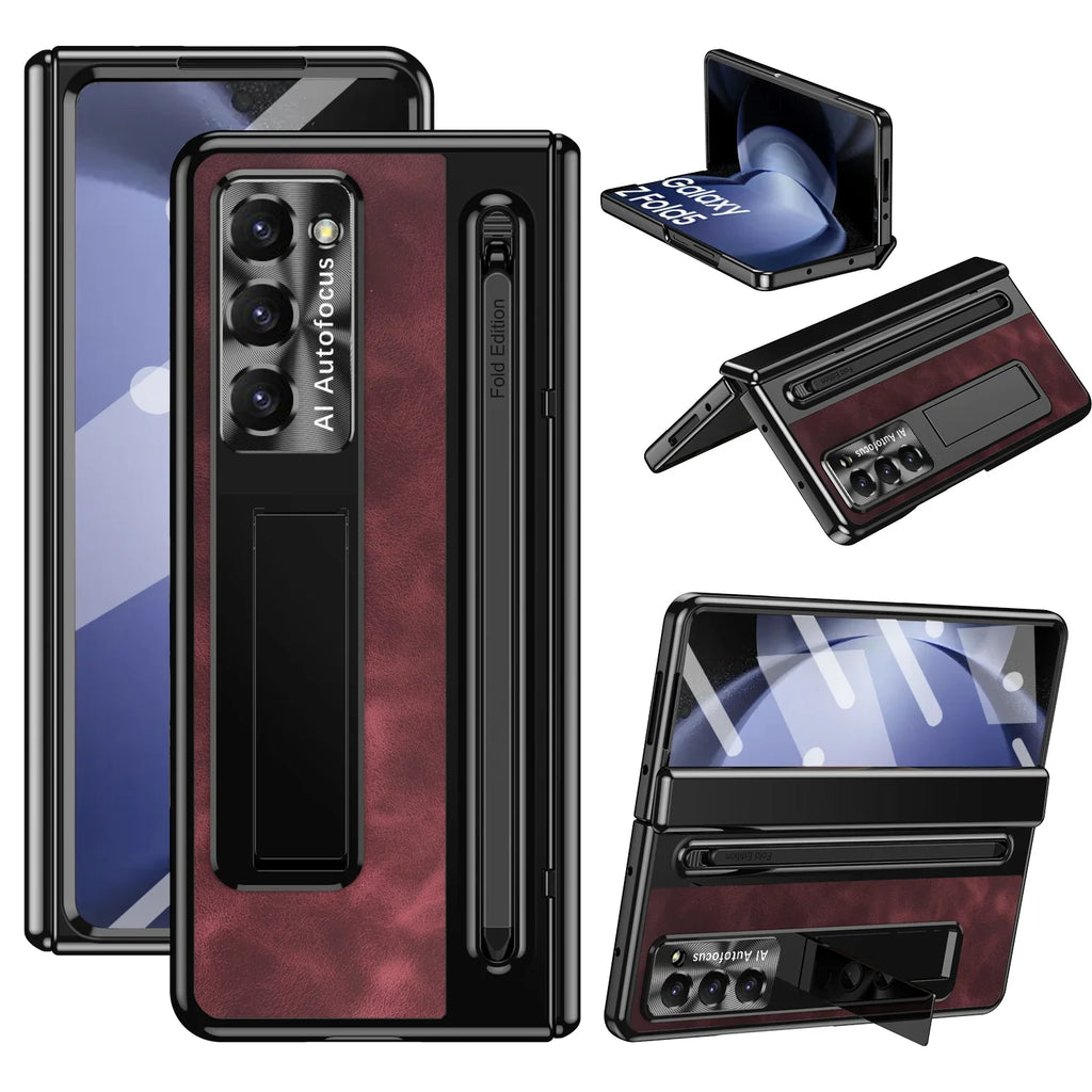 Luxury Leather Stand & Pen Slot Case