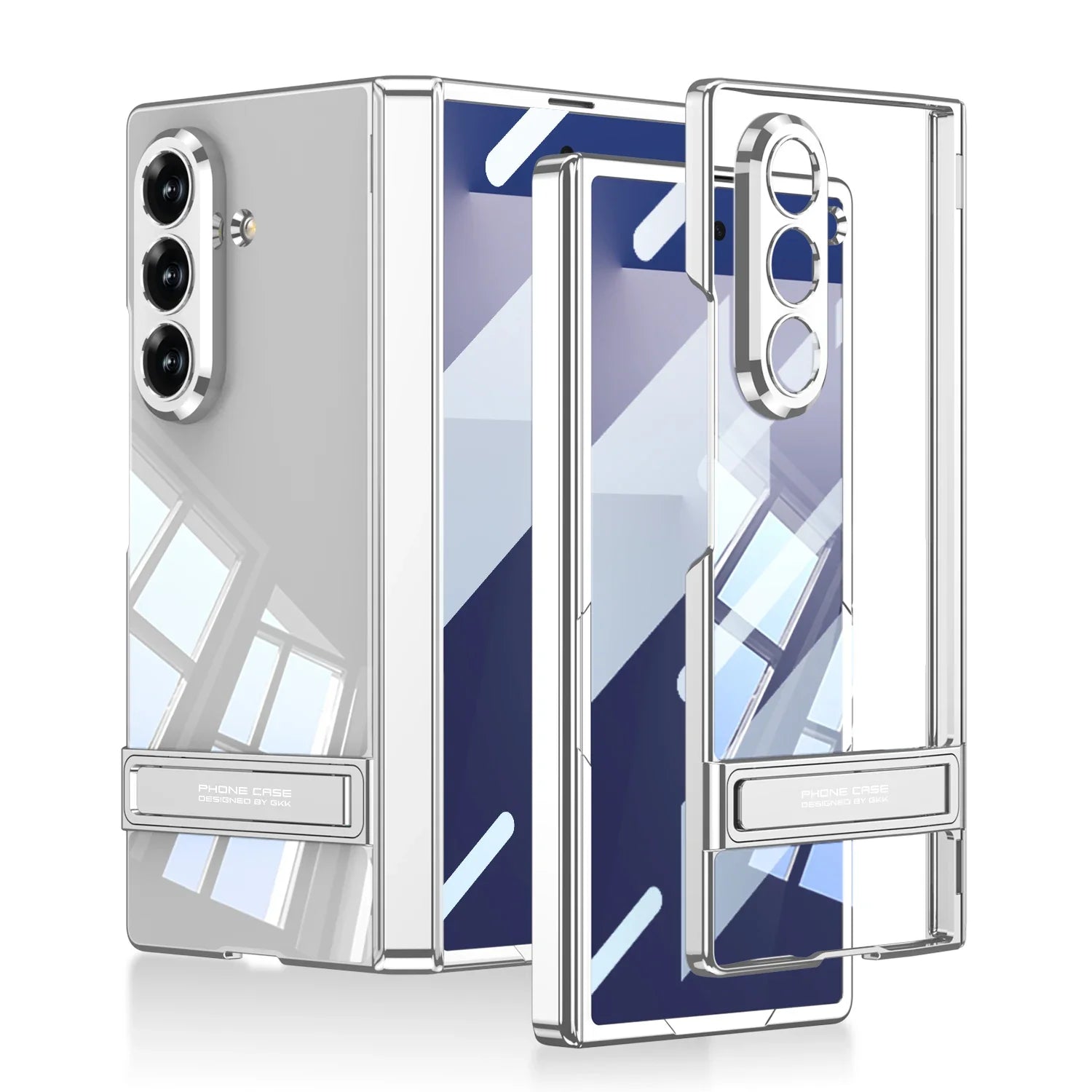 Clear Kickstand Armor Case with Hinge Protection